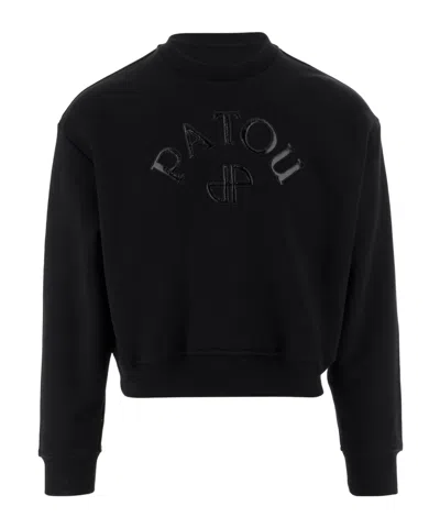 PATOU VINYL-LOGO FLEECE SWEATSHIRT
