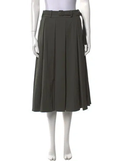 Pre-owned Patou Virgin Wool Midi Length Skirt In Green