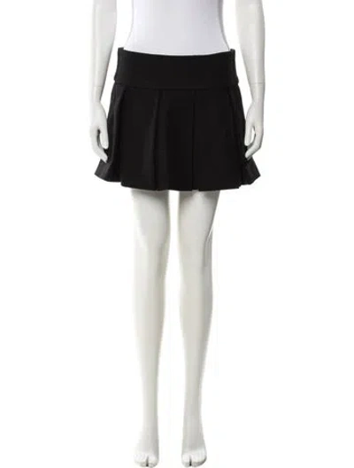 Pre-owned Patou Virgin Wool Mini Skirt In Black