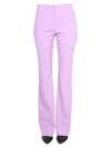 Patou High-waisted Wool Flared Leg Trousers In Purple