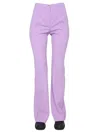 Patou High-waisted Wool Flared Leg Trousers In Lilac