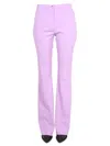 Patou High-waisted Wool Flared Leg Trousers In Purple