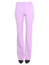 Patou High-waisted Wool Flared Leg Trousers In Purple