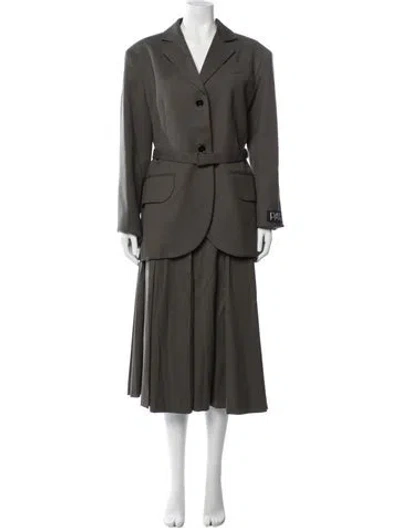 Pre-owned Patou Virgin Wool Skirt Suit In Green