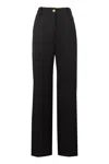Patou Wide Leg High Waist Trousers With Belt Loops In Black
