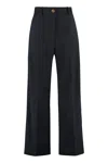 Patou Wide-leg High Waist Wool Trousers In Multi