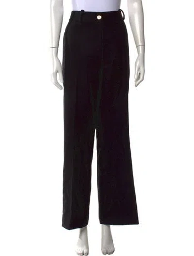 Pre-owned Patou Virgin Wool Wide Leg Pants In Black