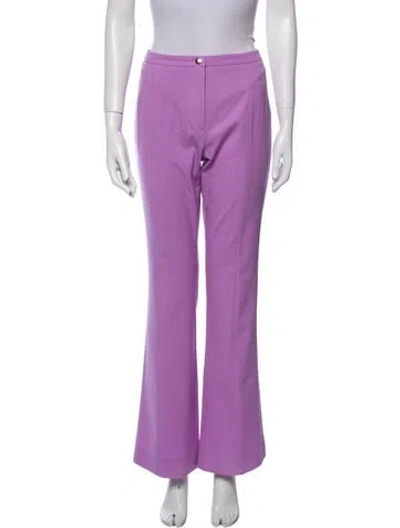 Pre-owned Patou Virgin Wool Wide Leg Pants In Purple