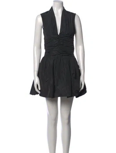 Pre-owned Patou V-neck Mini Dress In Black
