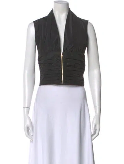 Pre-owned Patou V-neck Sleeveless Top W/ Tags In Black