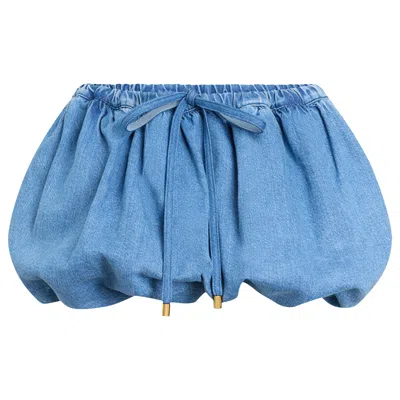 Pre-owned Patou Volume Mini Skirt 'heritage Blue Wash' | Women's Size 38