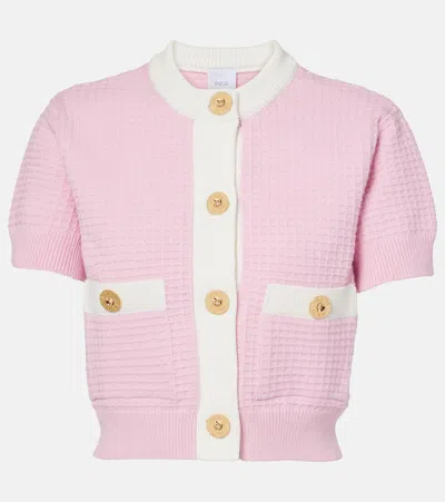 PATOU WAFFLE-KNIT COTTON CARDIGAN