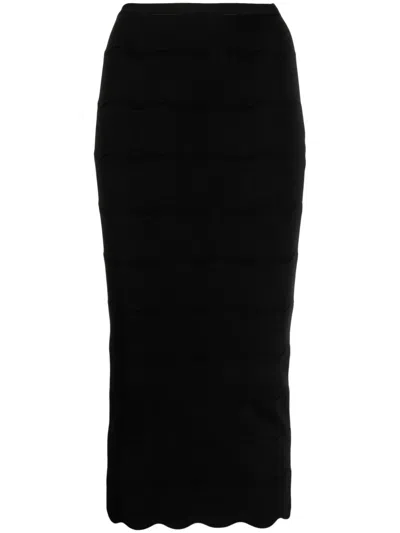 Patou Wave Milano Midi Skirt In Schwarz