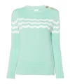 Patou Wave-pattern Crew-neck Jumper In Green