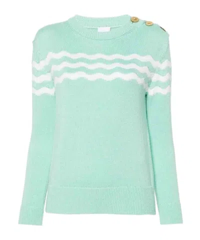 PATOU WAVE-PATTERN CREW-NECK JUMPER