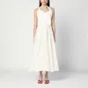 Patou Ivory Dress With A Bow On The Back In White