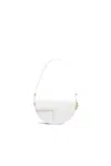 Patou Small Leather Shoulder Bag In White