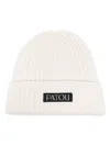 Patou Logo-patch Ribbed Beanie In White
