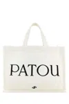 Patou -inspired Cotton Mini Bag With Decorative Trim In White