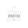 Patou White Canvas Small Tote  Shopping Bag