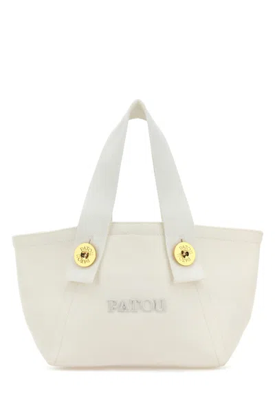 Patou White Canvas Trapeze Handbag