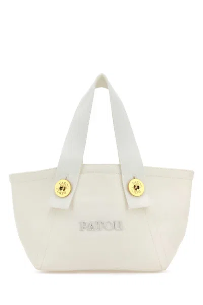 Patou White Canvas Trapeze Handbag
