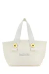 Patou White Canvas Trapeze Handbag