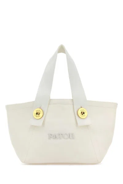 Patou White Canvas Trapeze Handbag