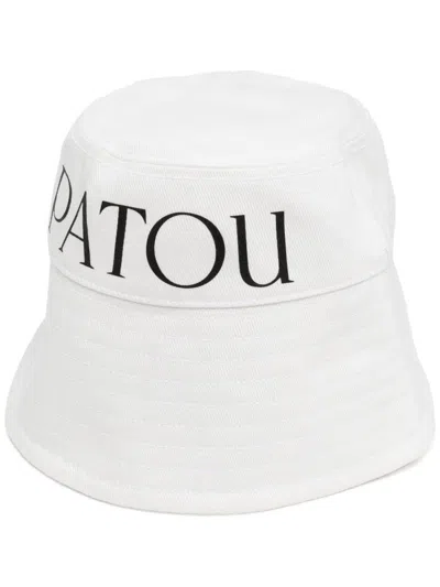 PATOU WHITE LOGO BUCKET HAT