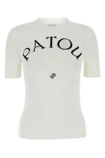 Patou White Cotton Blend T-shirt In 001w
