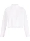 Patou Cropped Scalloped Shirt In Organic Cotton Poplin In White