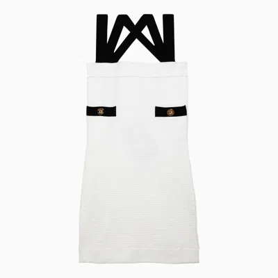 Patou White Textured Strapless Mini Dress