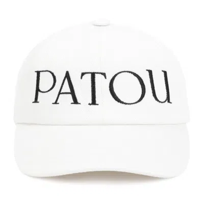 PATOU WHITE COTTON LOGO CAP