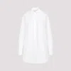 PATOU WHITE COTTON MINI SHIRT DRESS