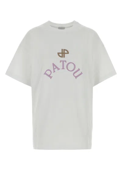 Patou Cotton Oversized T Shirt Short Sleeves Crew Neck In Neutral