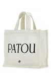 PATOU WHITE COTTON SHOPPING BAG