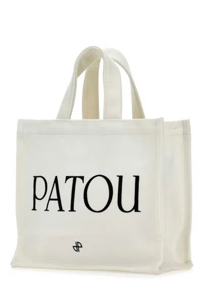 Patou White Cotton Shopping Bag In 090c