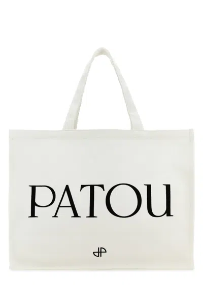 Patou White Cotton Shopping Bag