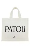 Patou White Cotton Shopping Bag