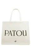 Patou White Cotton Shopping Bag