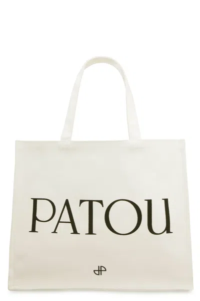 Patou White Cotton Shopping Bag