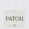 Patou White Cotton Small Tote Bag In White