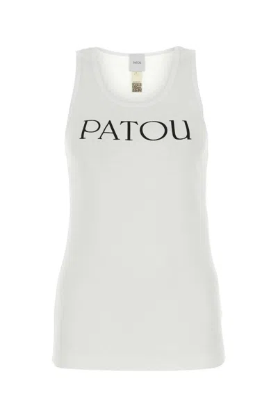 PATOU PATOU WHITE COTTON TANK TOP