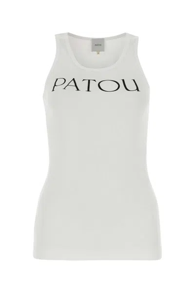 Patou White Cotton Tank Top