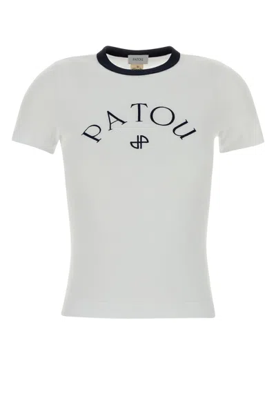 Patou White Cotton T-shirt In Black