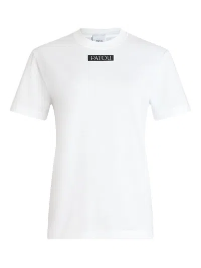 PATOU WHITE CREW-NECK T-SHIRT
