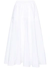 PATOU WHITE HIGH-WAIST FAILLE MAXI SKIRT