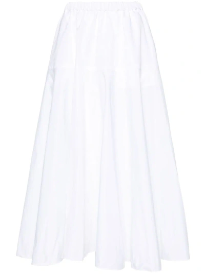 Patou High-waist Faille Maxi Skirt In White