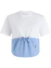 Patou Drawsgtring Waist Panelled T-shirt Clothing In White