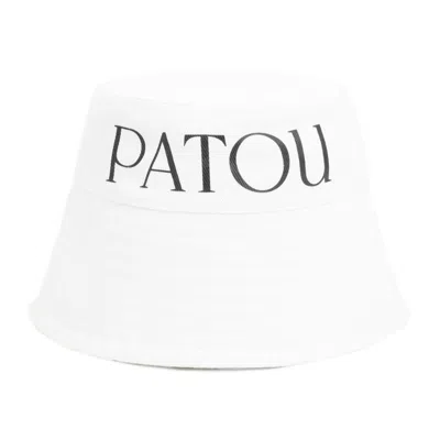 Patou White Logo Print Bucket Hat